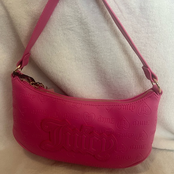 Juicy Couture “Juicy Pink Upgrade U” Shoulder Bag – Hot Pink Embossed Logo - Picture 5 of 6
